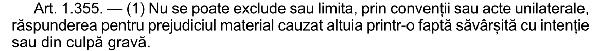 Codul civil, art. 1.355 alin. (1). Monitorul Oficial nr. 505 din 15 iulie 2011, pagina 158.