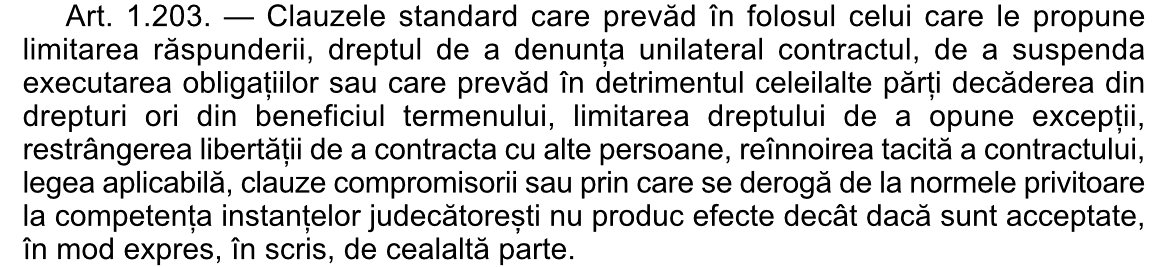 Codul civil, art. 1.203. Monitorul Oficial nr. 505 din 15 iulie 2011, pagina 144.
