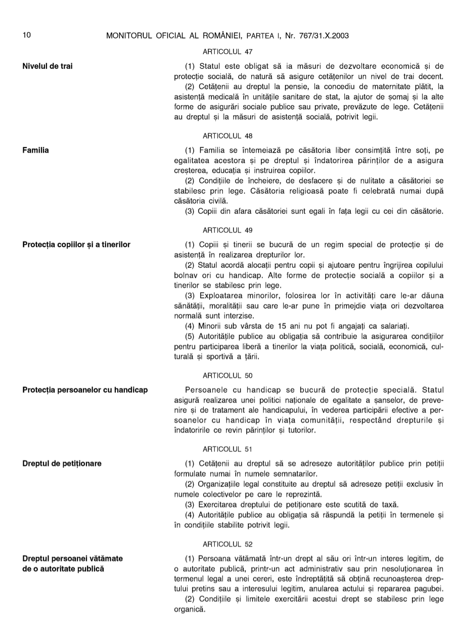Pagina 10 din Monitorul Oficial nr. 767/2003