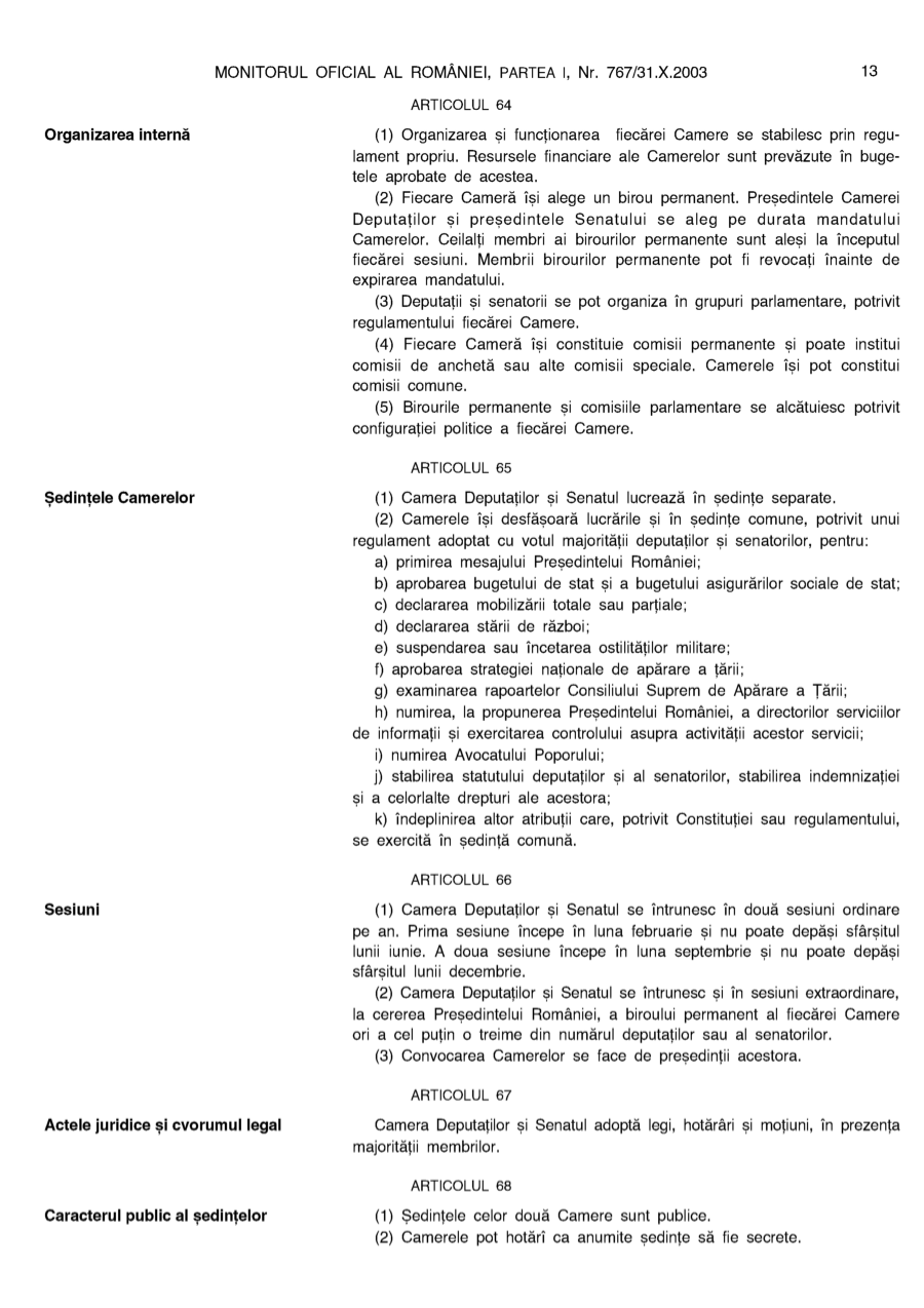 Pagina 13 din Monitorul Oficial nr. 767/2003