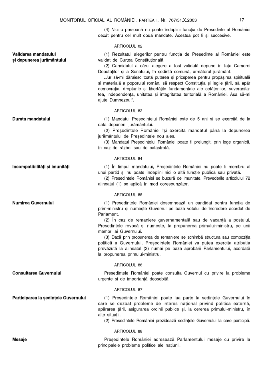 Pagina 17 din Monitorul Oficial nr. 767/2003