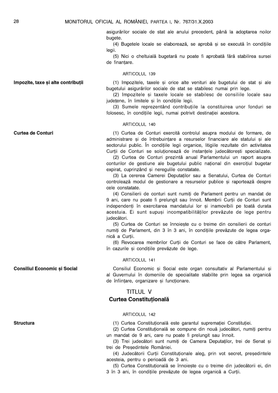 Pagina 28 din Monitorul Oficial nr. 767/2003