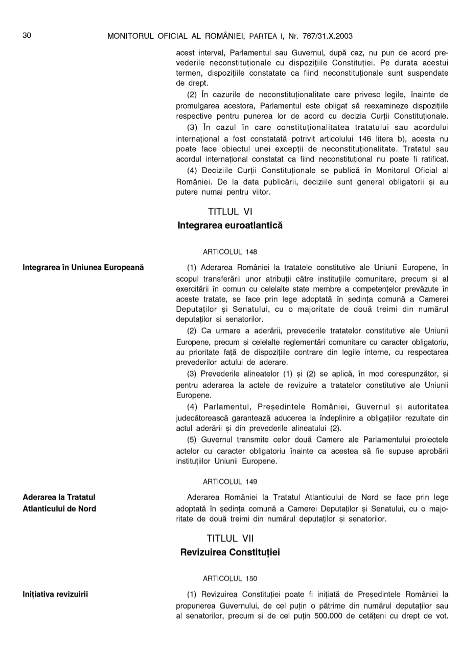 Pagina 30 din Monitorul Oficial nr. 767/2003