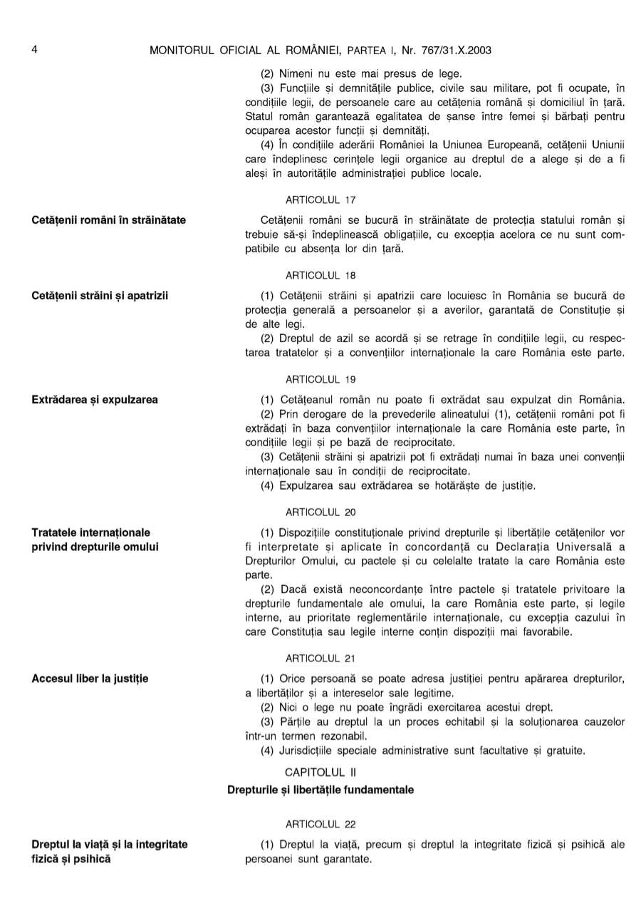 Pagina 4 din Monitorul Oficial nr. 767/2003