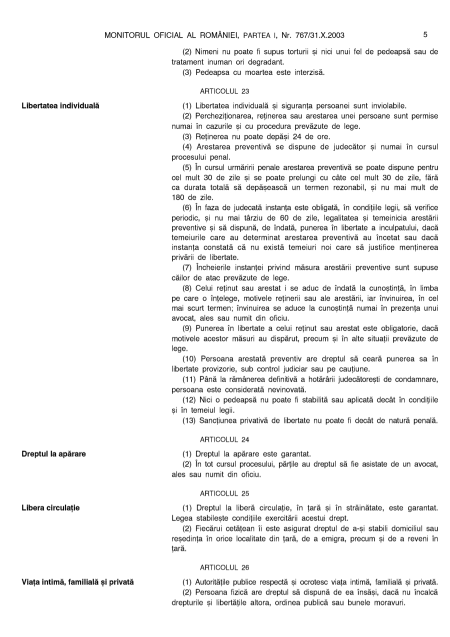 Pagina 5 din Monitorul Oficial nr. 767/2003
