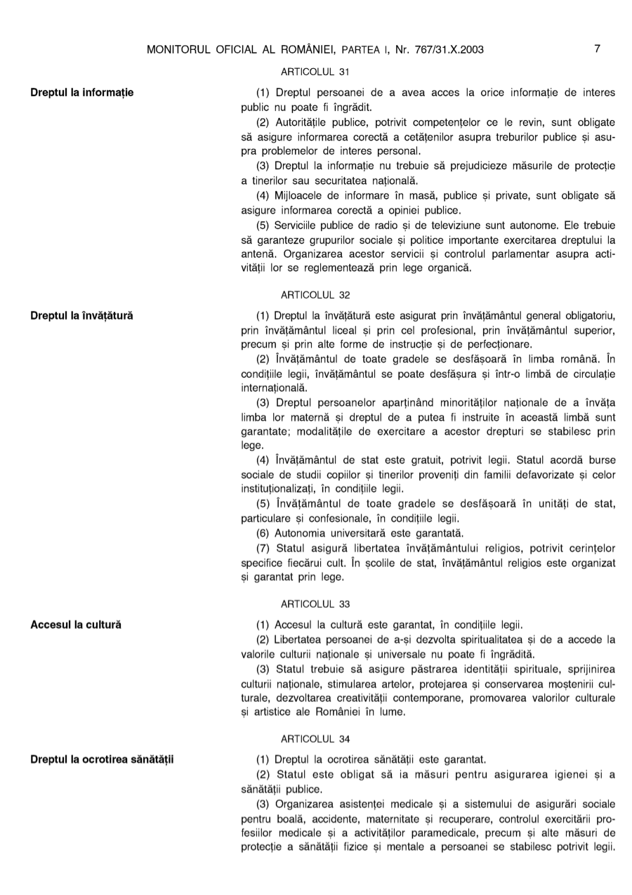 Pagina 7 din Monitorul Oficial nr. 767/2003