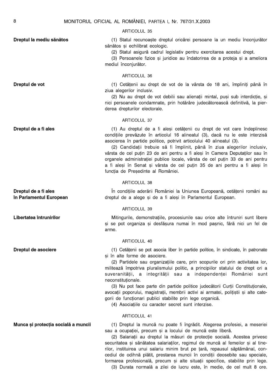Pagina 8 din Monitorul Oficial nr. 767/2003
