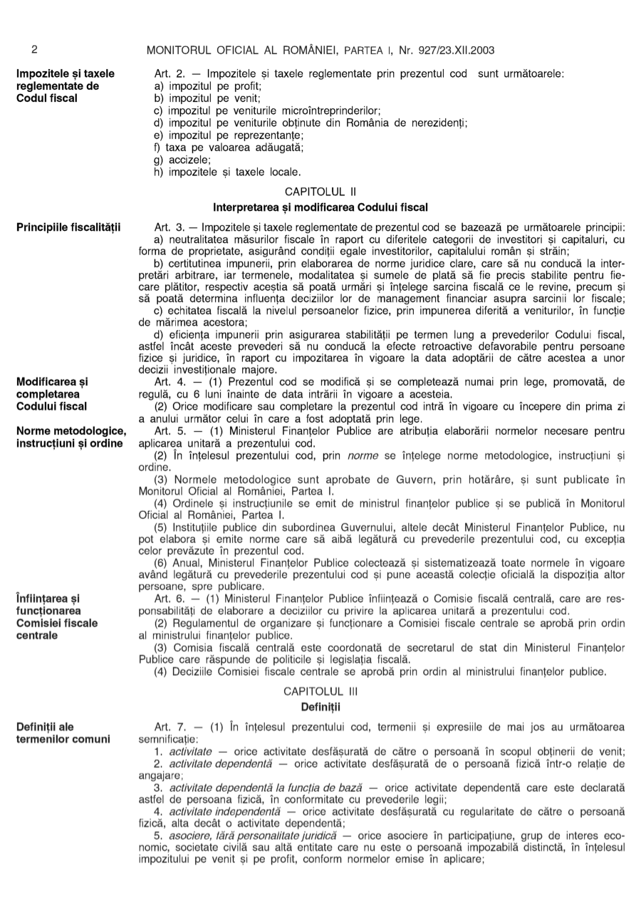 Pagina 2 din Monitorul Oficial nr. 927/2003