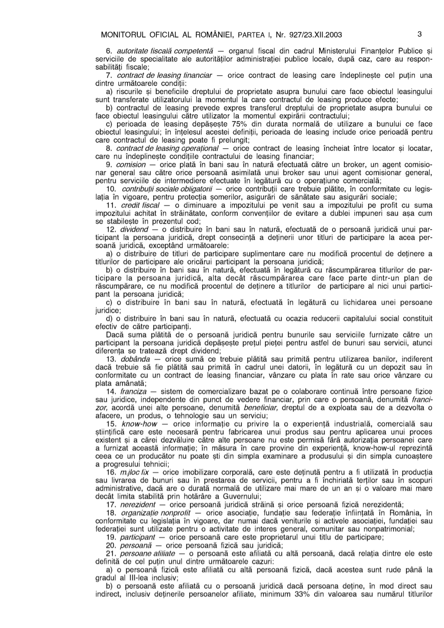 Pagina 3 din Monitorul Oficial nr. 927/2003
