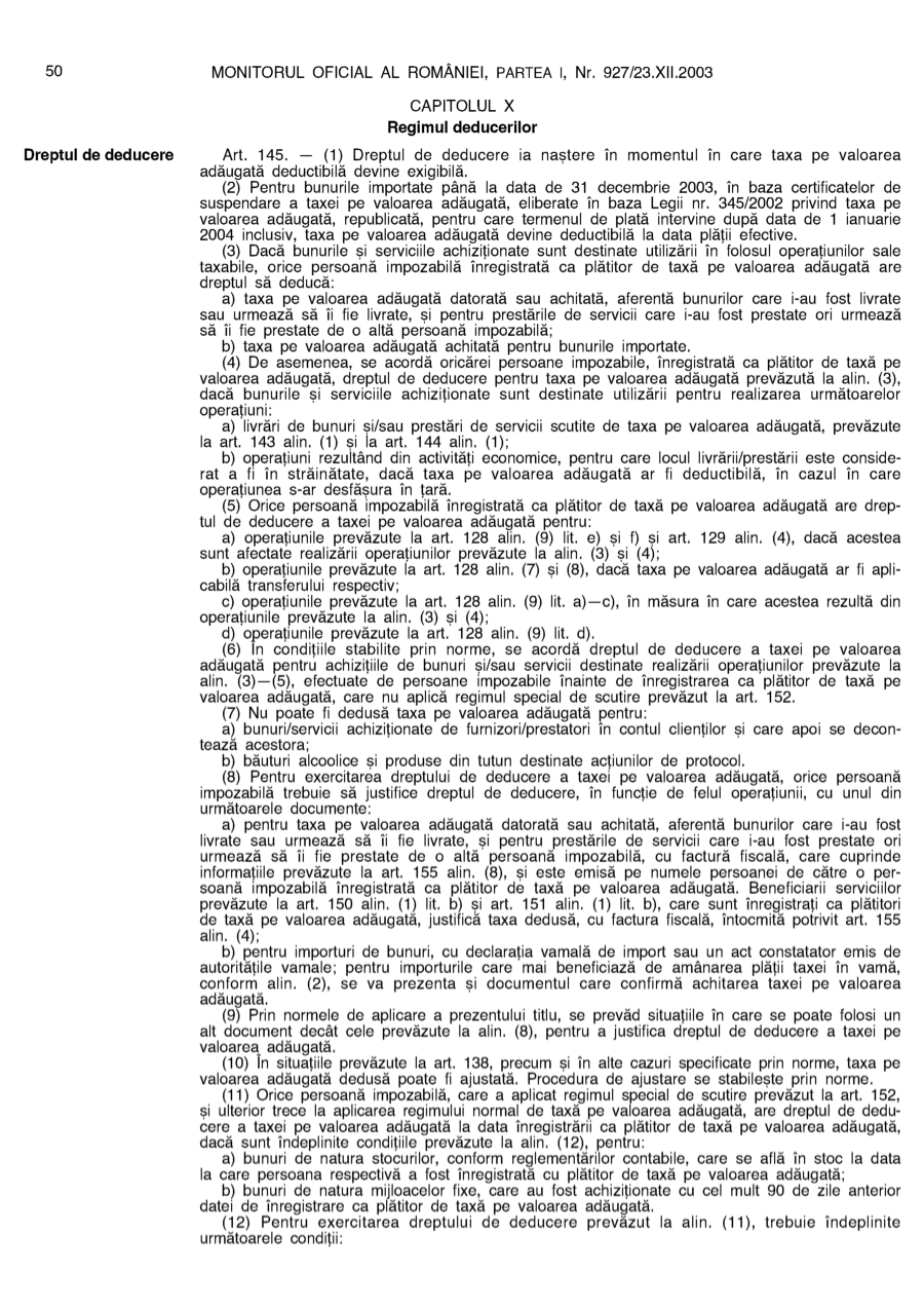 Pagina 50 din Monitorul Oficial nr. 927/2003