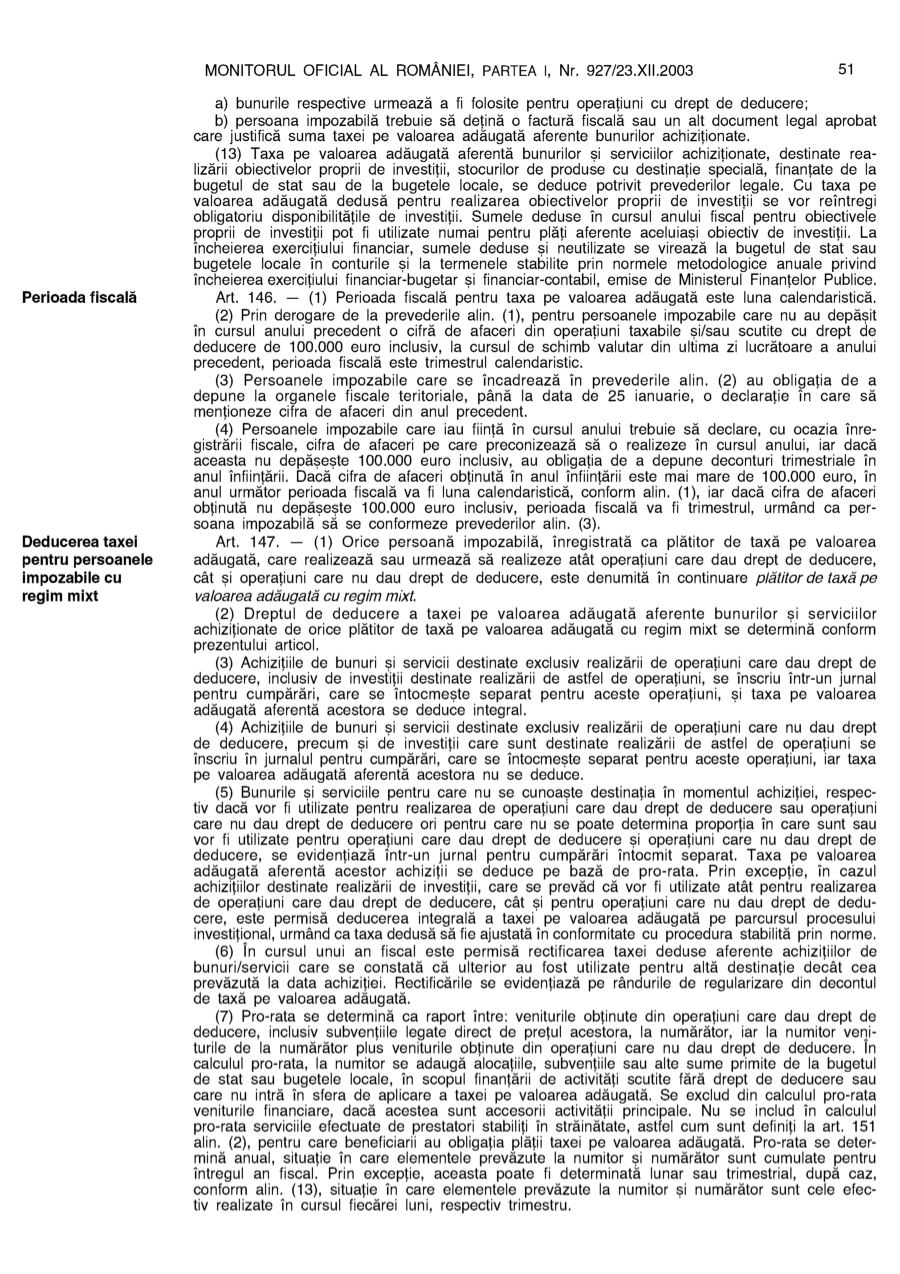 Pagina 51 din Monitorul Oficial nr. 927/2003