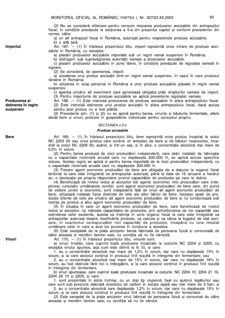 Pagina 59 din Monitorul Oficial nr. 927/2003