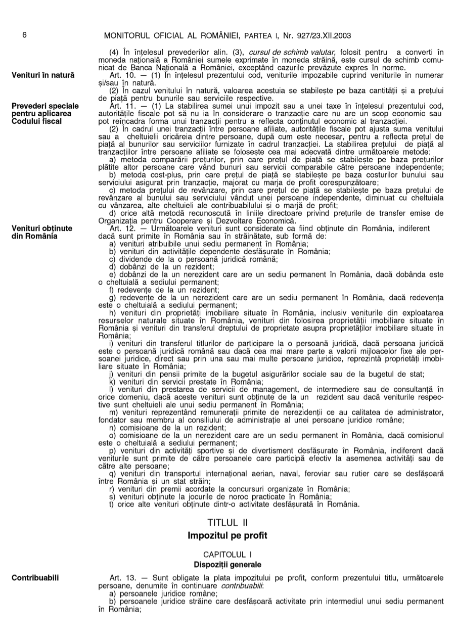 Pagina 6 din Monitorul Oficial nr. 927/2003