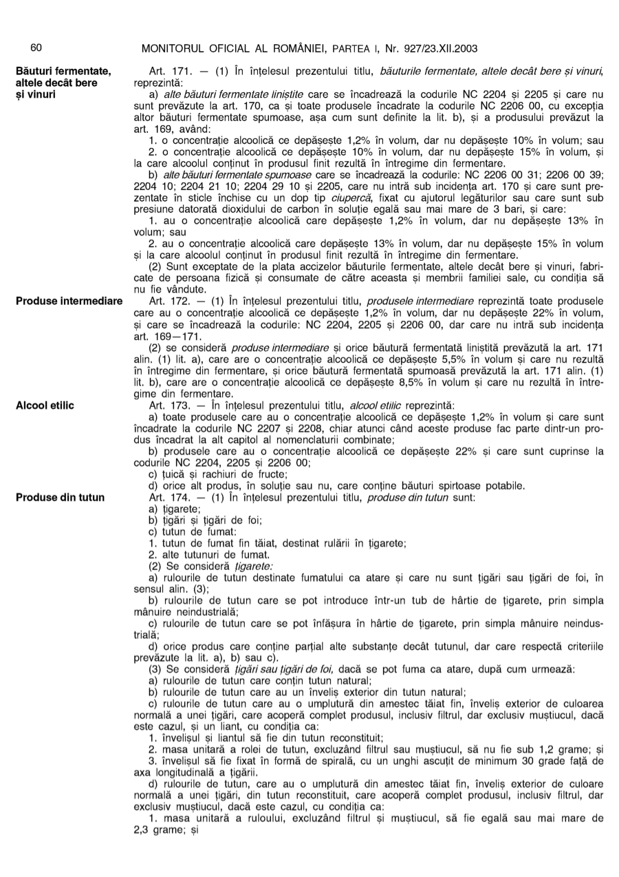 Pagina 60 din Monitorul Oficial nr. 927/2003