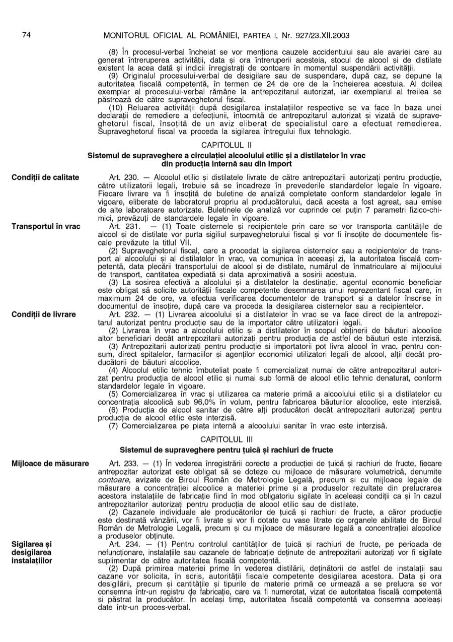 Pagina 74 din Monitorul Oficial nr. 927/2003