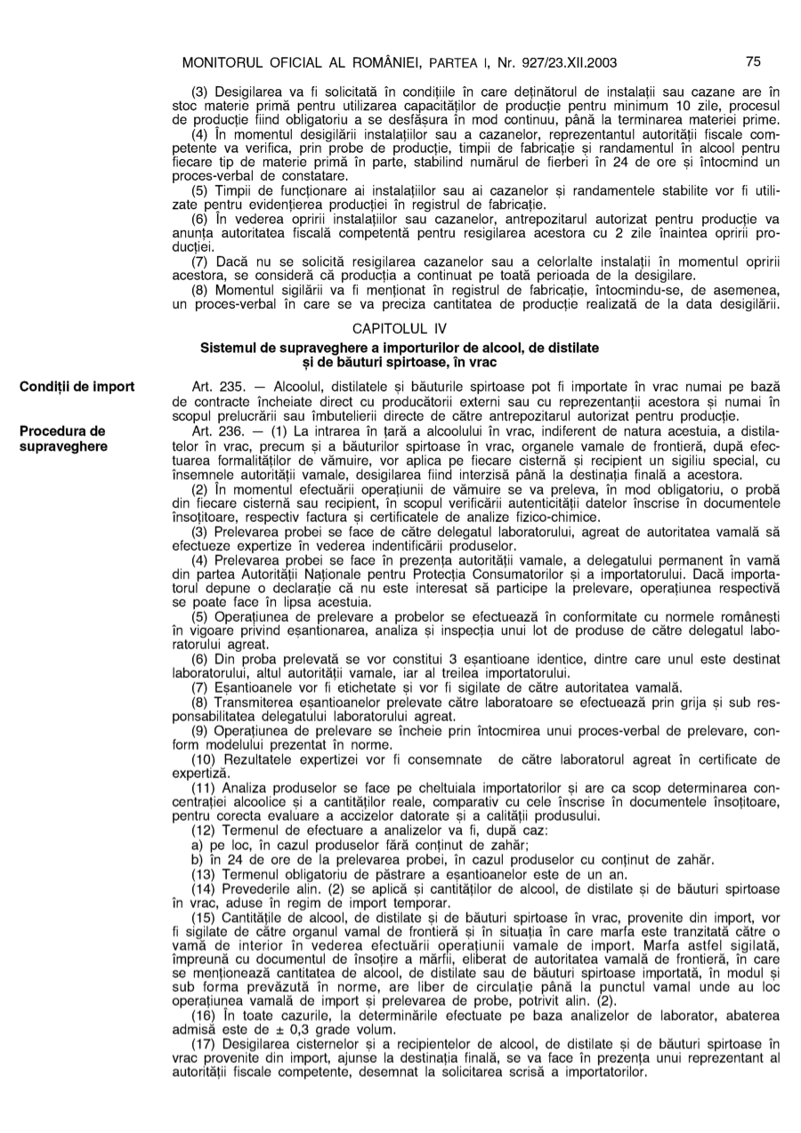 Pagina 75 din Monitorul Oficial nr. 927/2003