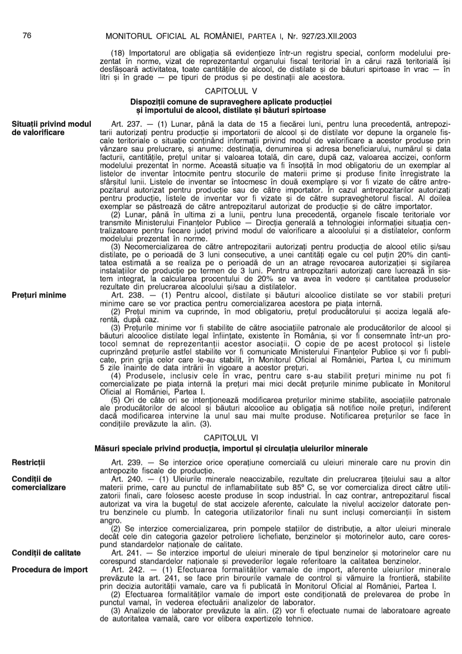Pagina 76 din Monitorul Oficial nr. 927/2003