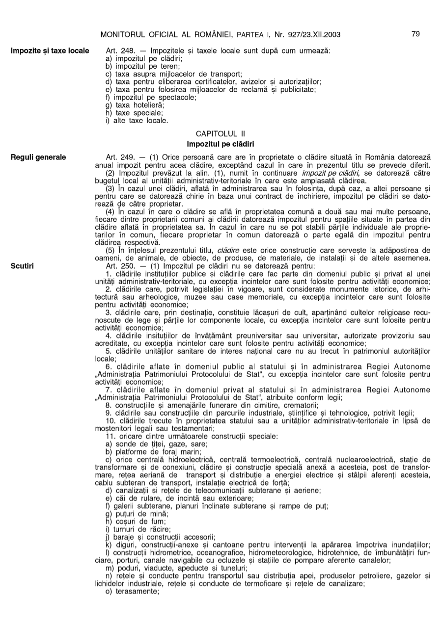 Pagina 79 din Monitorul Oficial nr. 927/2003