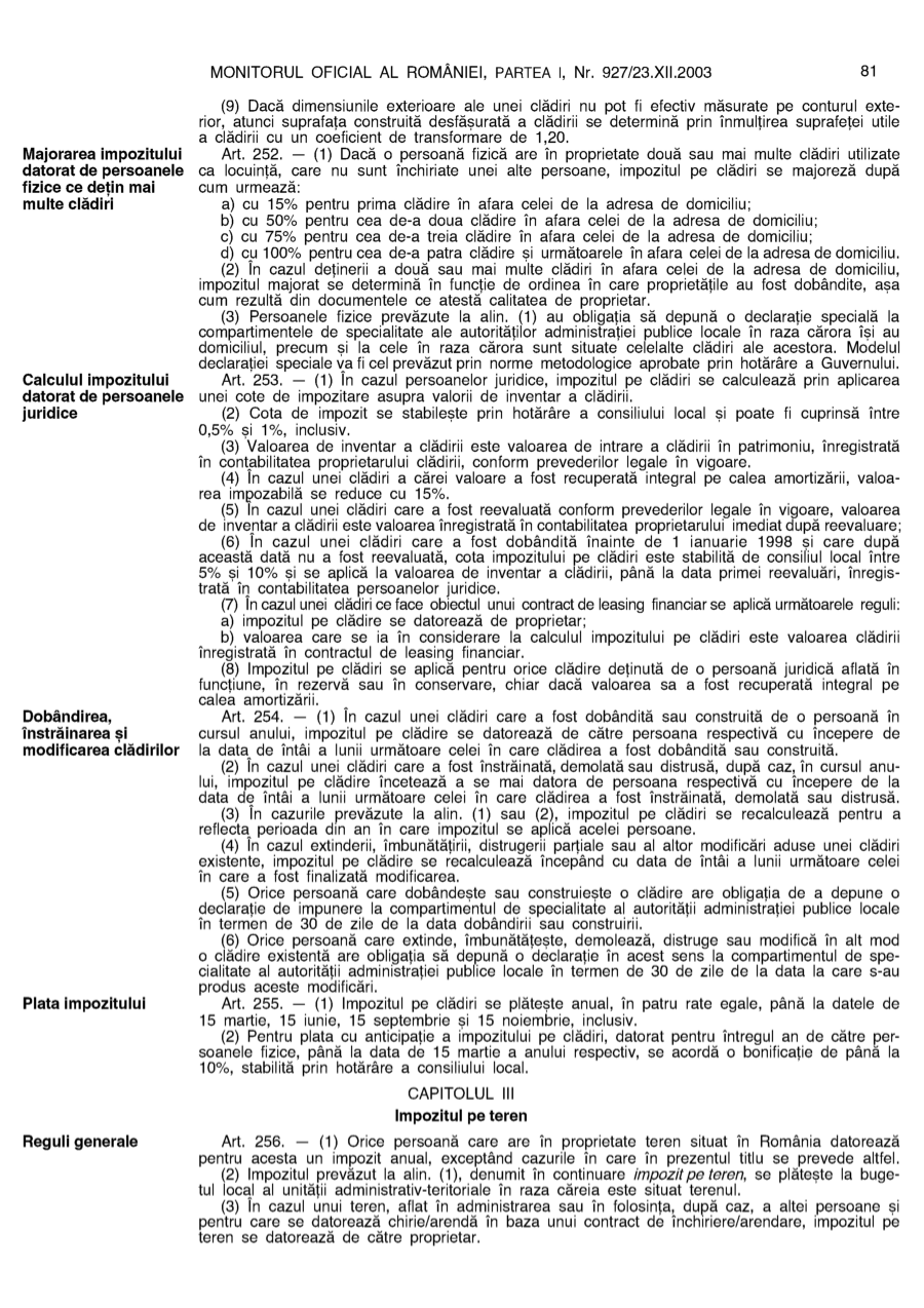 Pagina 81 din Monitorul Oficial nr. 927/2003