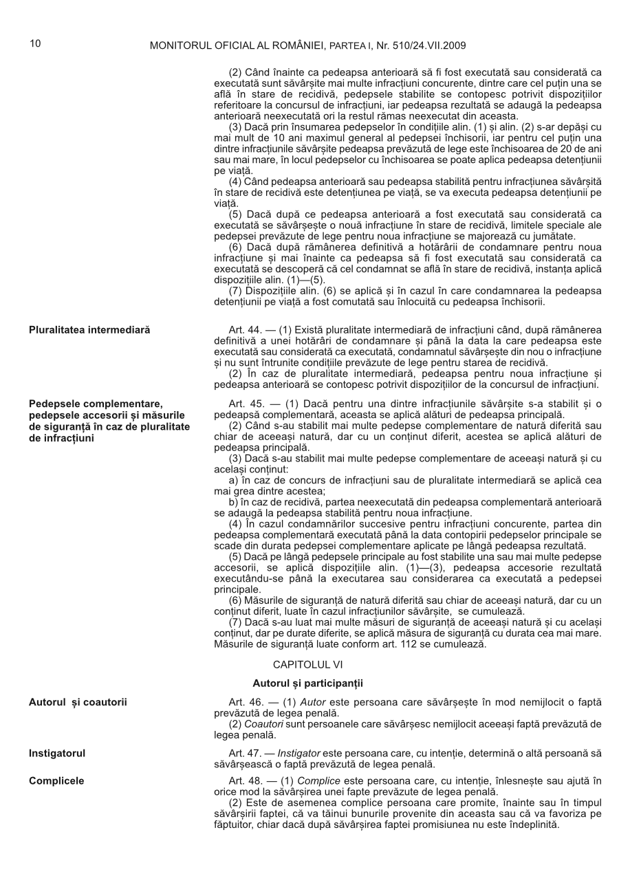 Pagina 10 din Monitorul Oficial nr. 510/2009