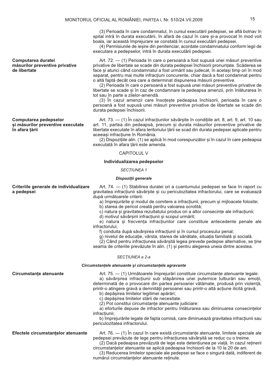 Pagina 15 din Monitorul Oficial nr. 510/2009