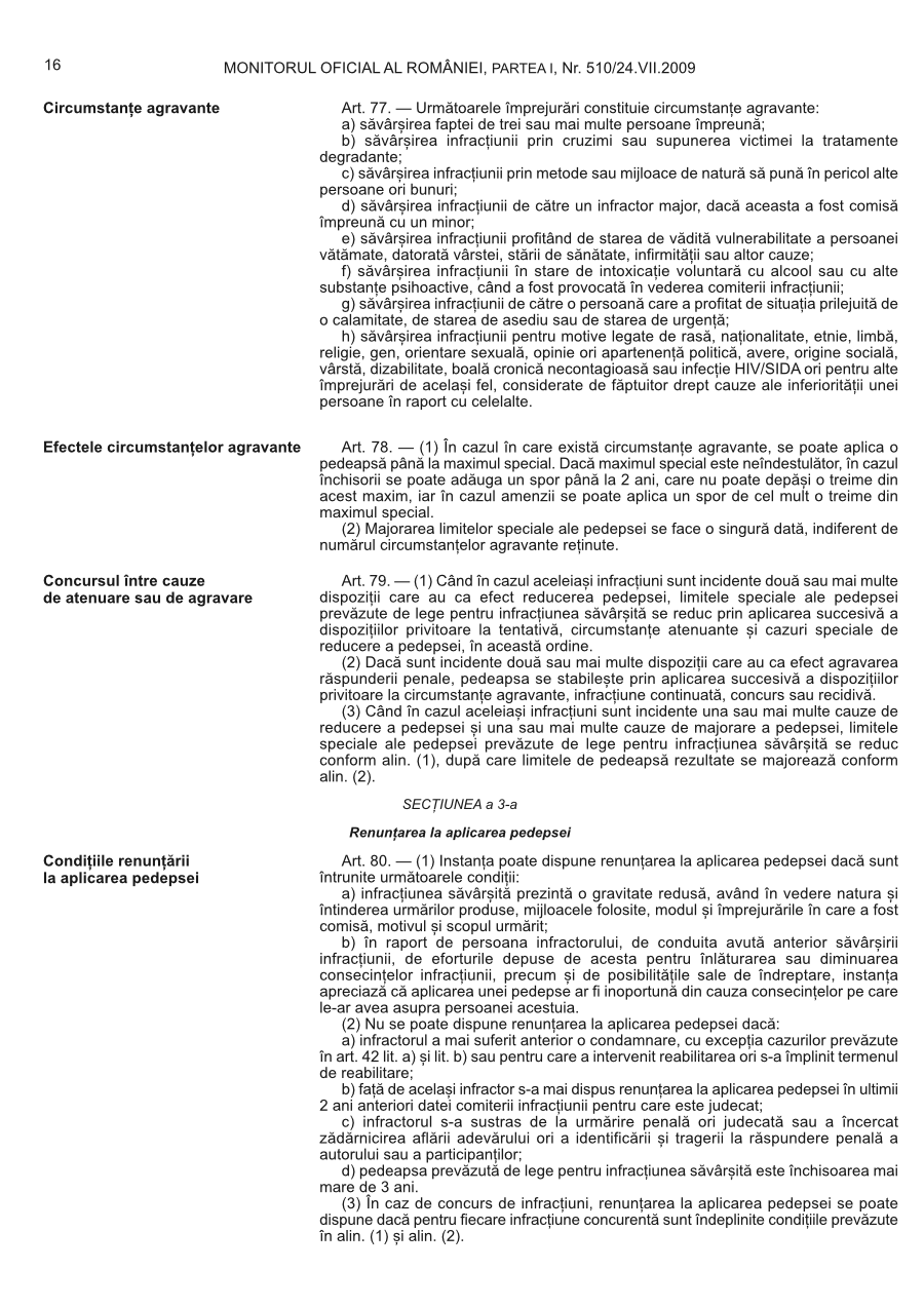 Pagina 16 din Monitorul Oficial nr. 510/2009