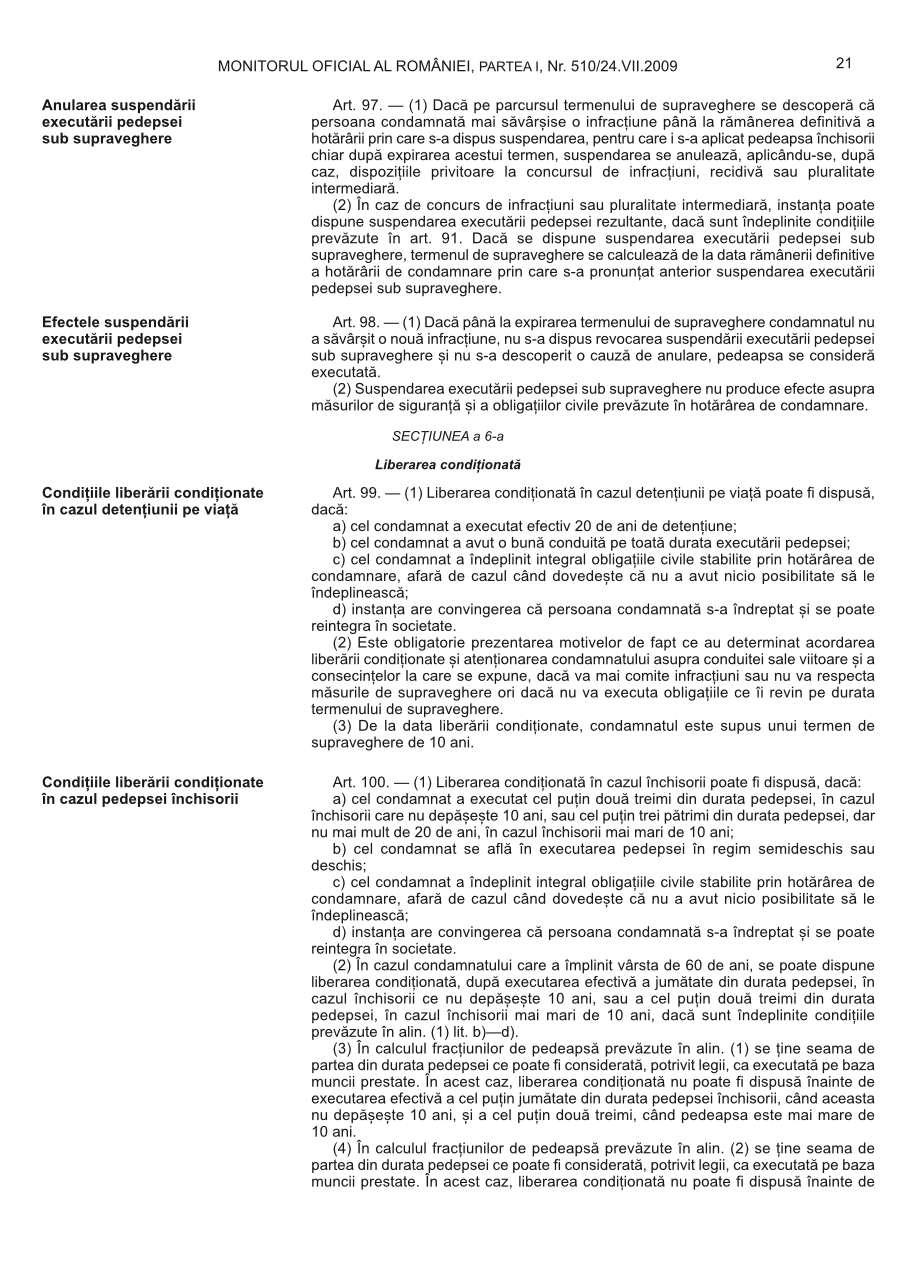 Pagina 21 din Monitorul Oficial nr. 510/2009