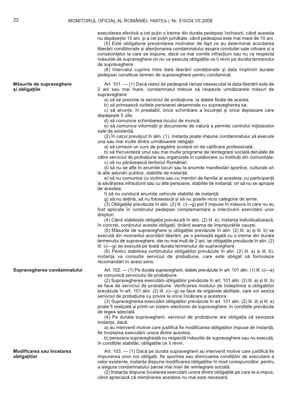 Pagina 22 din Monitorul Oficial nr. 510/2009