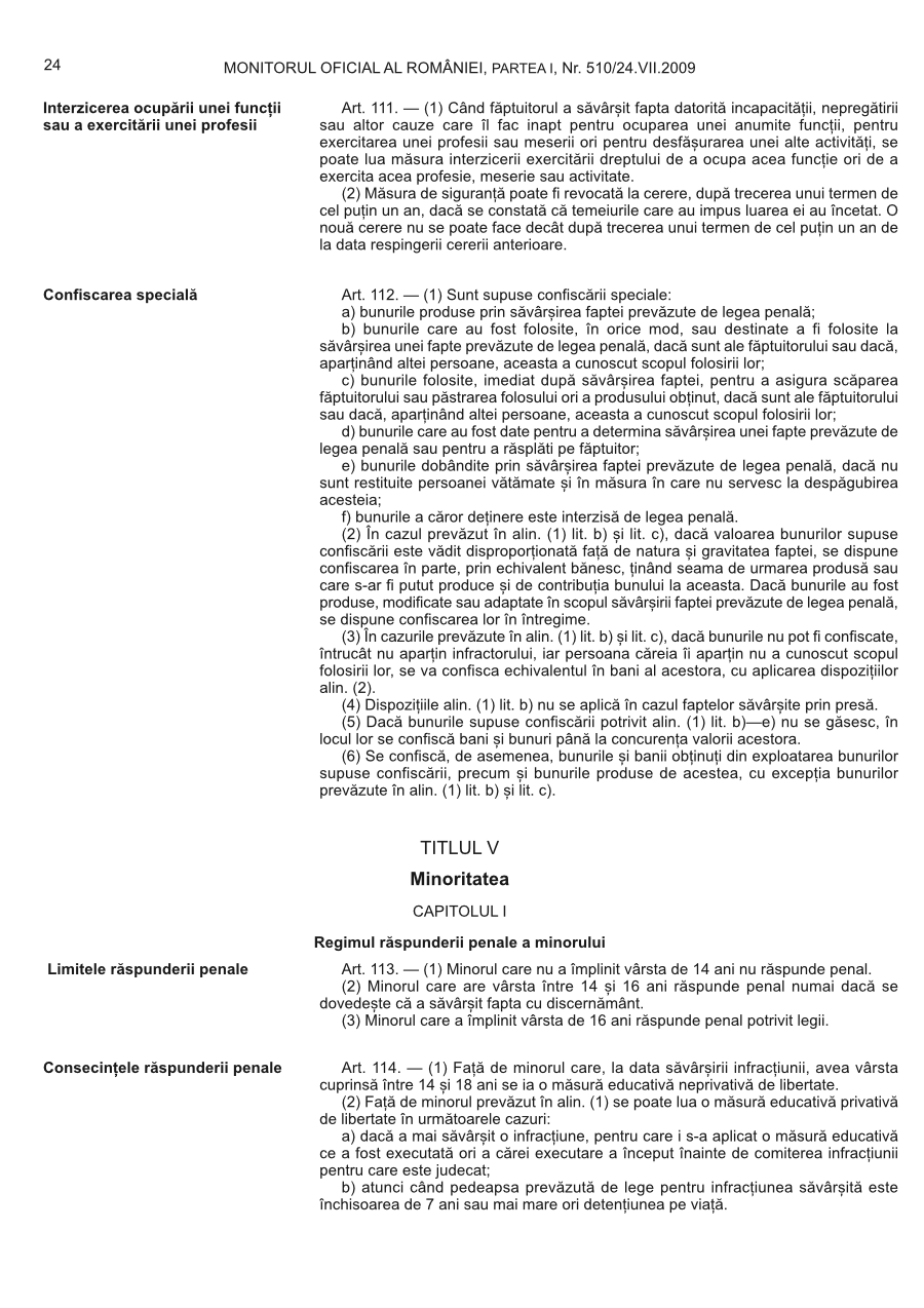 Pagina 24 din Monitorul Oficial nr. 510/2009