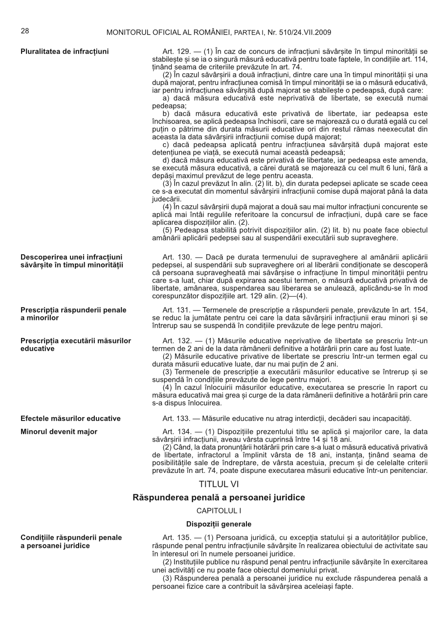 Pagina 28 din Monitorul Oficial nr. 510/2009
