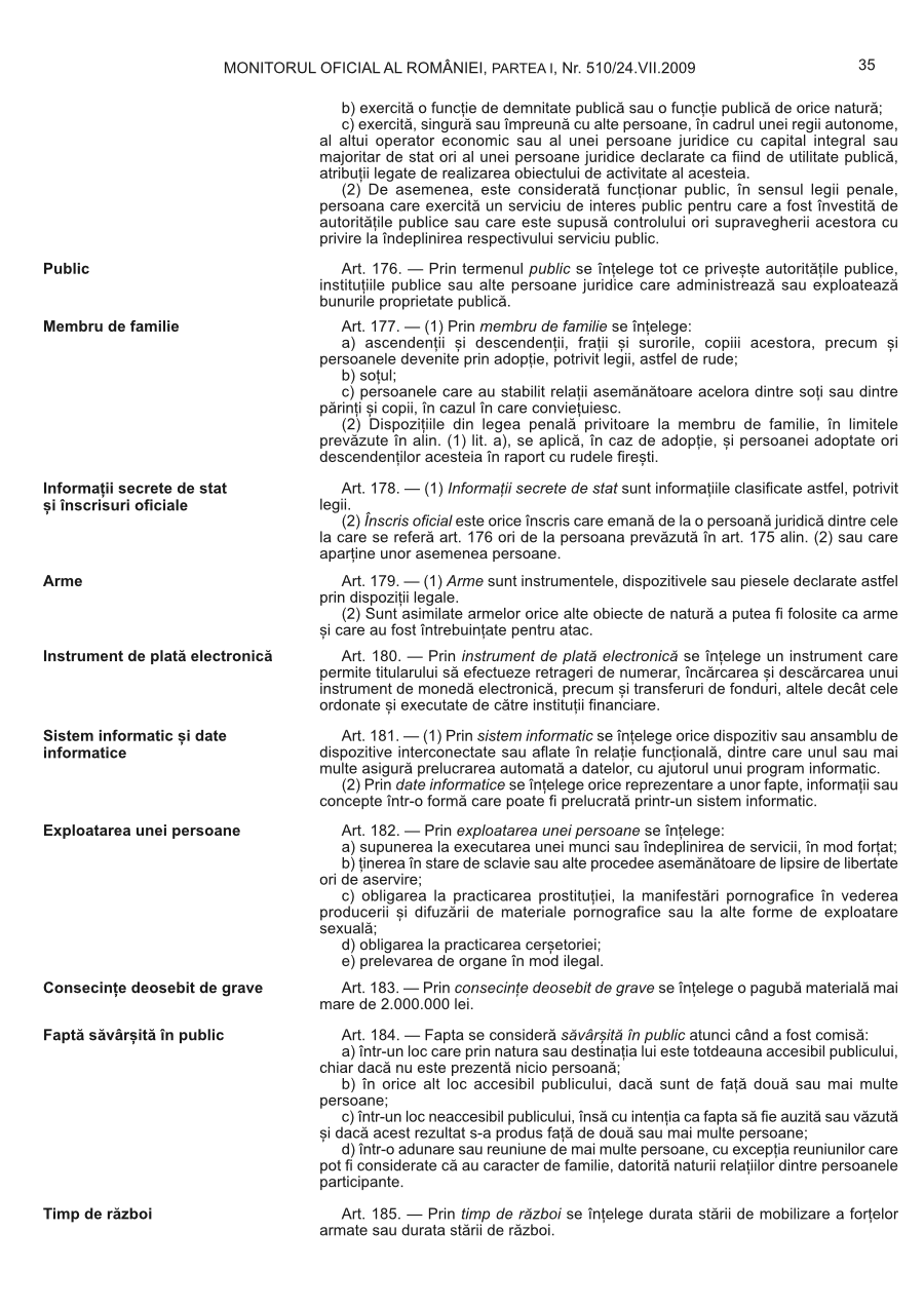 Pagina 35 din Monitorul Oficial nr. 510/2009
