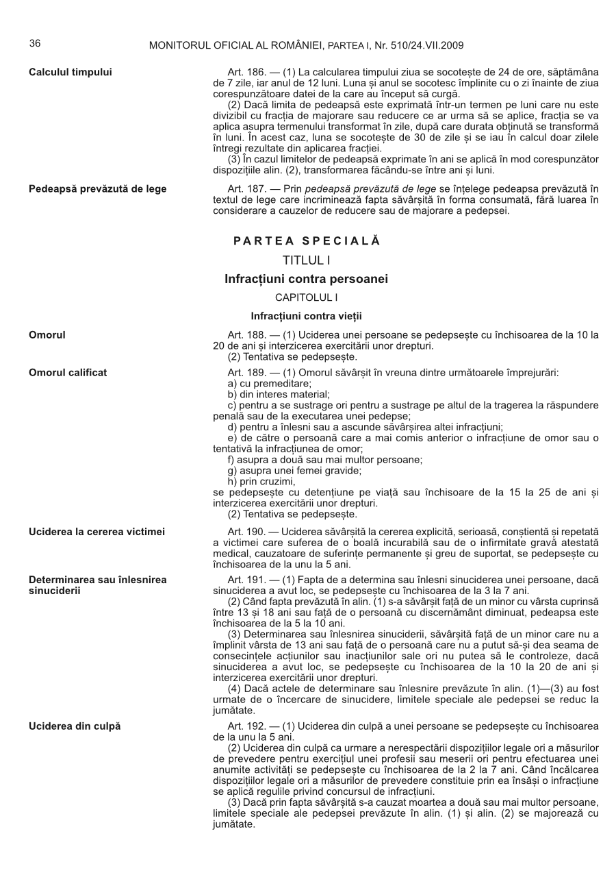 Pagina 36 din Monitorul Oficial nr. 510/2009
