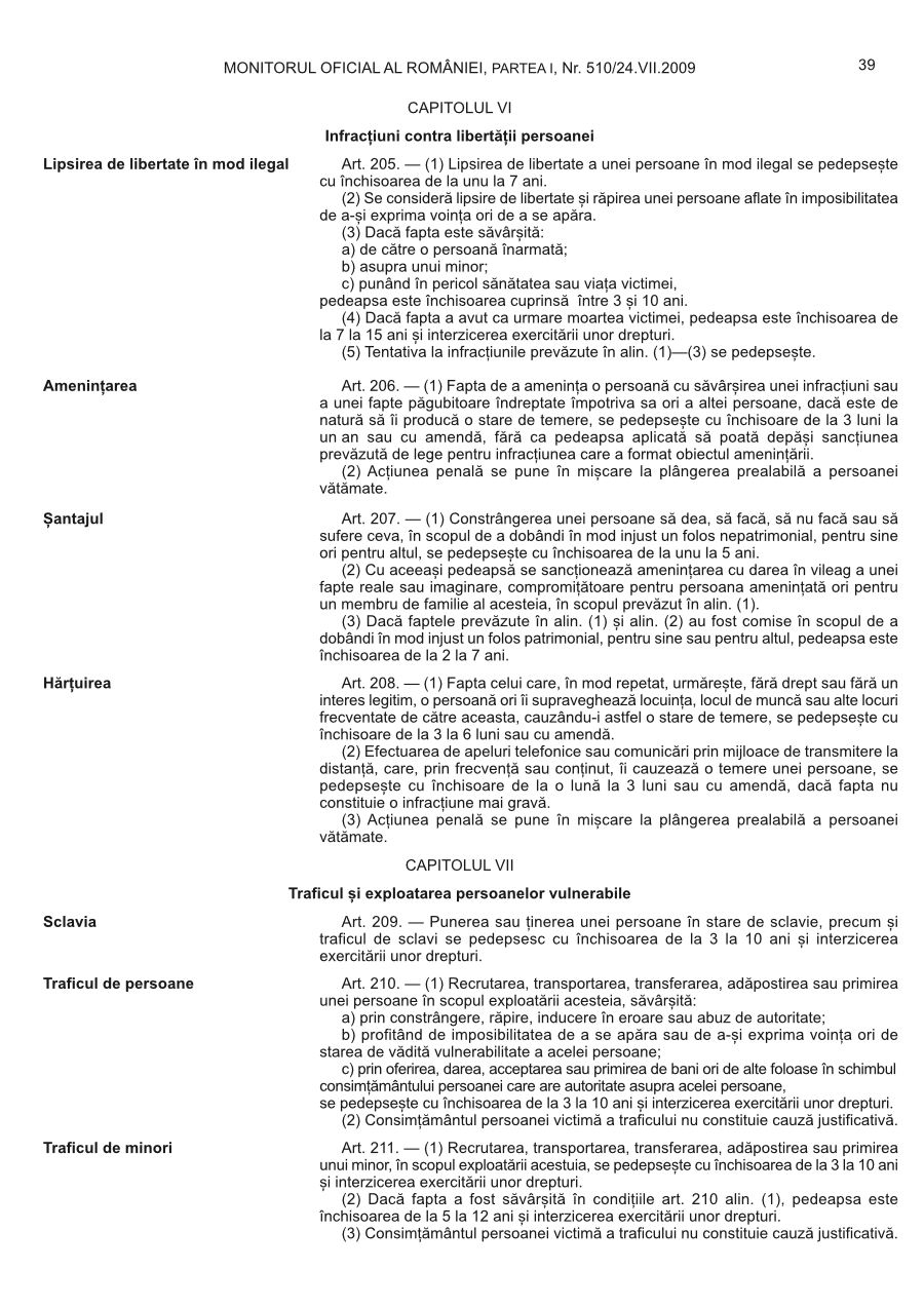 Pagina 39 din Monitorul Oficial nr. 510/2009