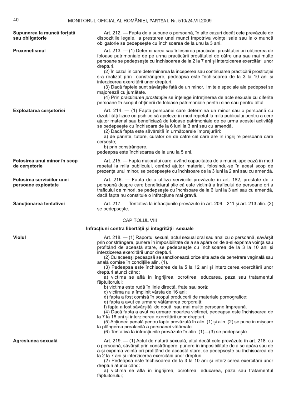 Pagina 40 din Monitorul Oficial nr. 510/2009