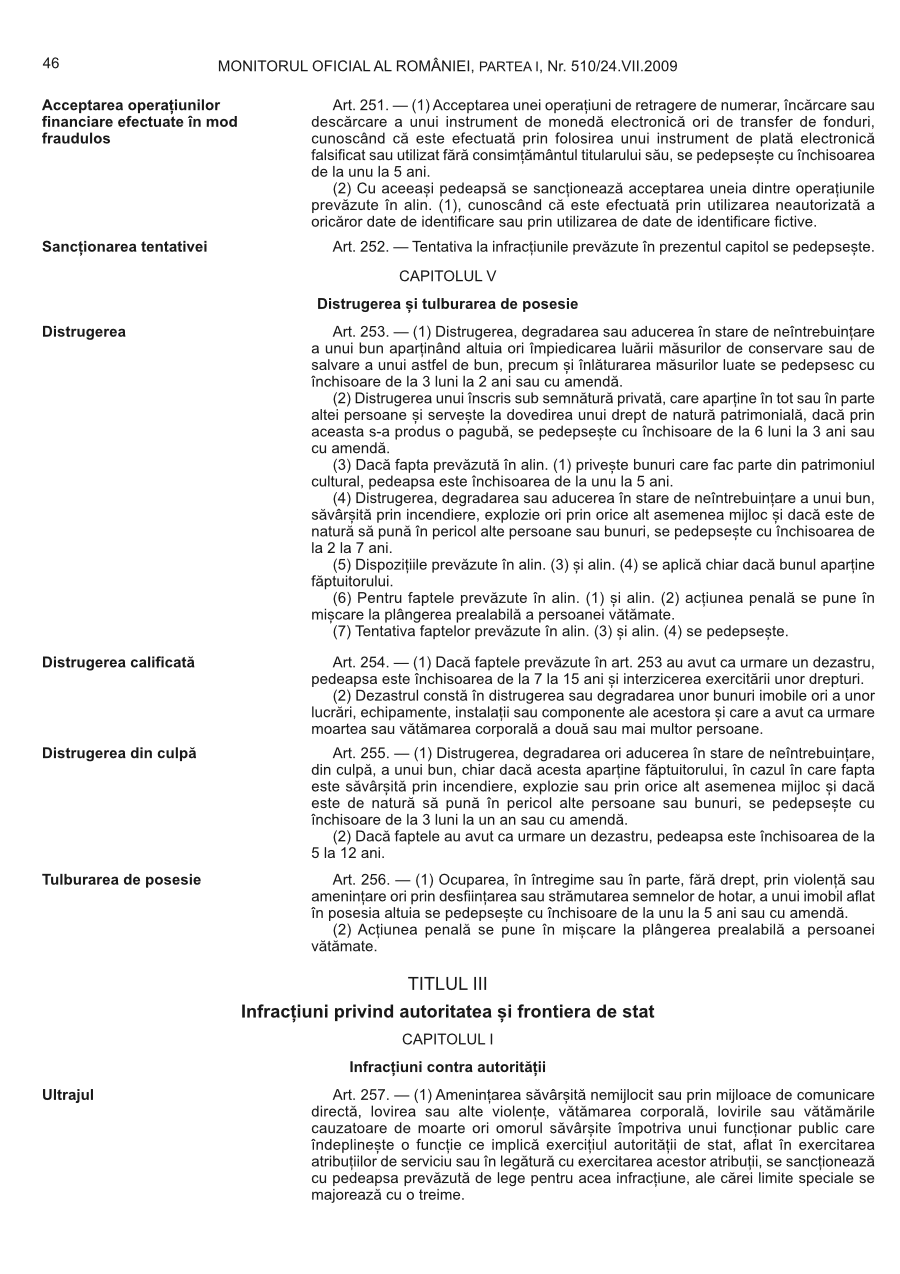 Pagina 46 din Monitorul Oficial nr. 510/2009
