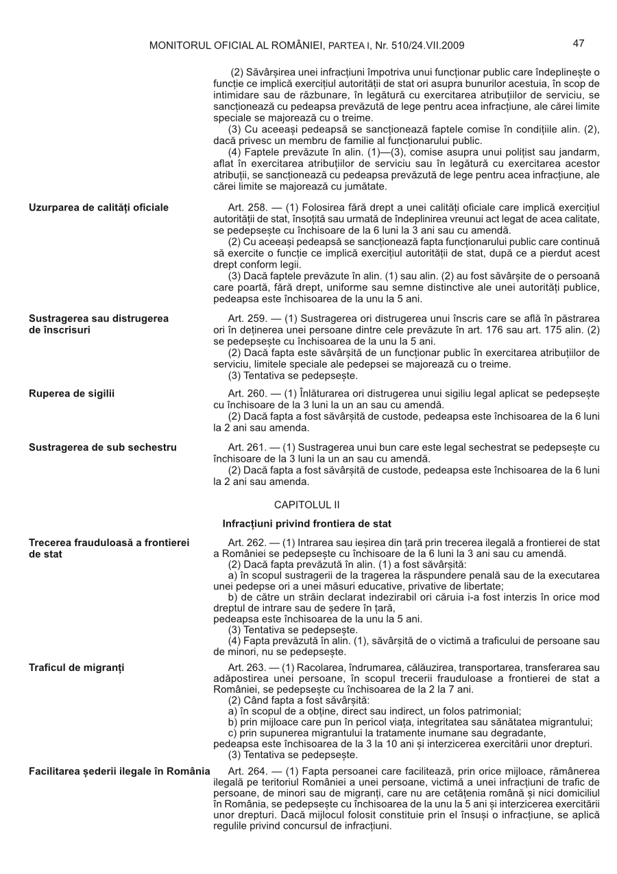 Pagina 47 din Monitorul Oficial nr. 510/2009