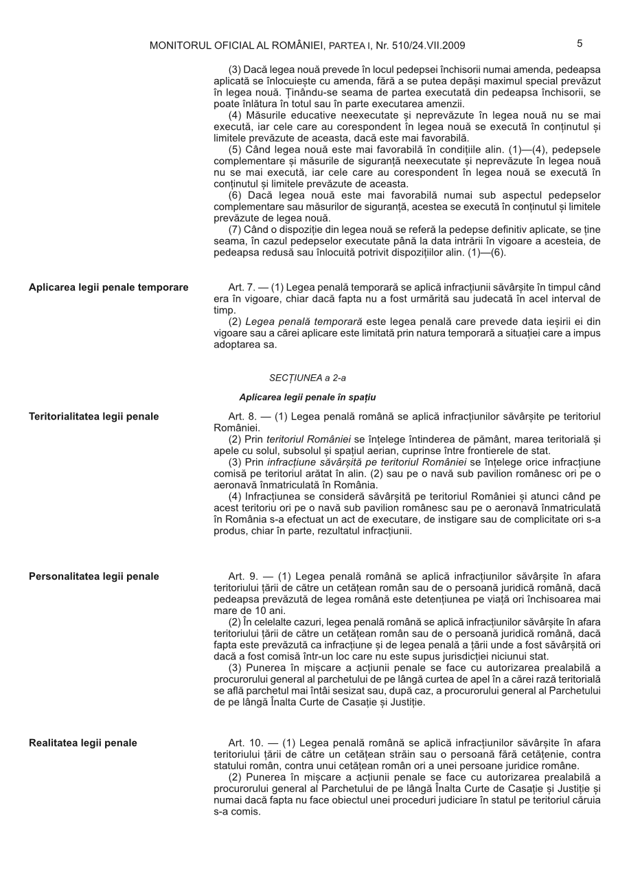 Pagina 5 din Monitorul Oficial nr. 510/2009