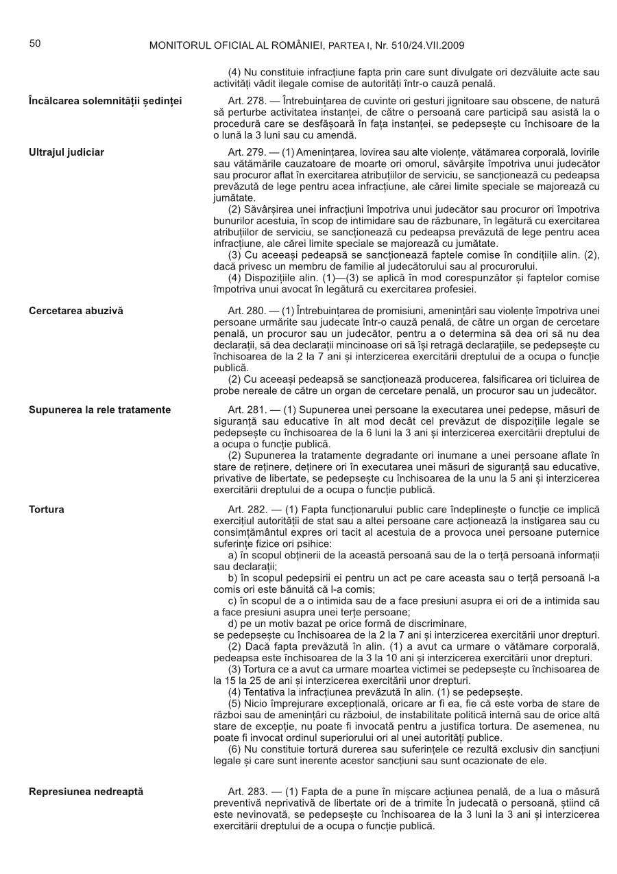 Pagina 50 din Monitorul Oficial nr. 510/2009