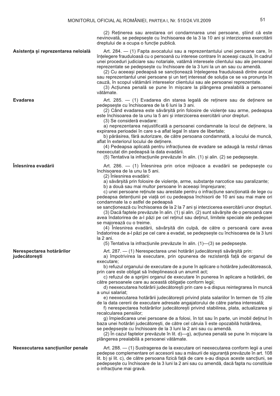 Pagina 51 din Monitorul Oficial nr. 510/2009