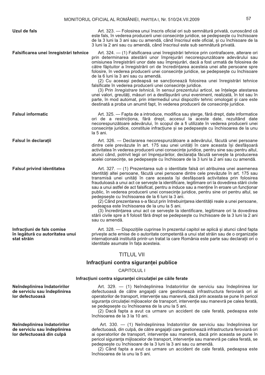 Pagina 57 din Monitorul Oficial nr. 510/2009