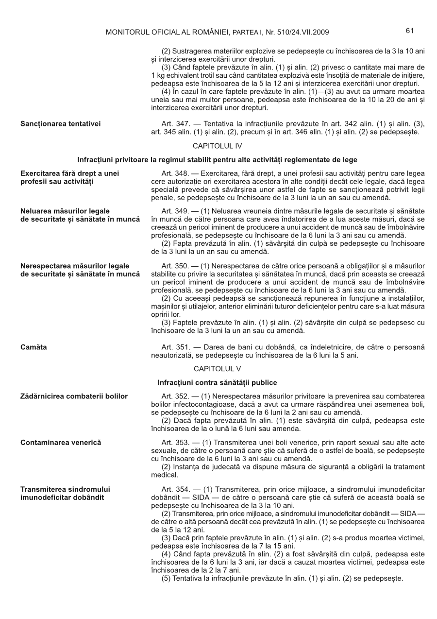 Pagina 61 din Monitorul Oficial nr. 510/2009