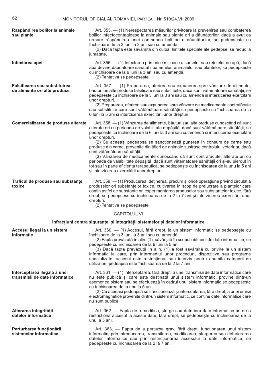 Pagina 62 din Monitorul Oficial nr. 510/2009
