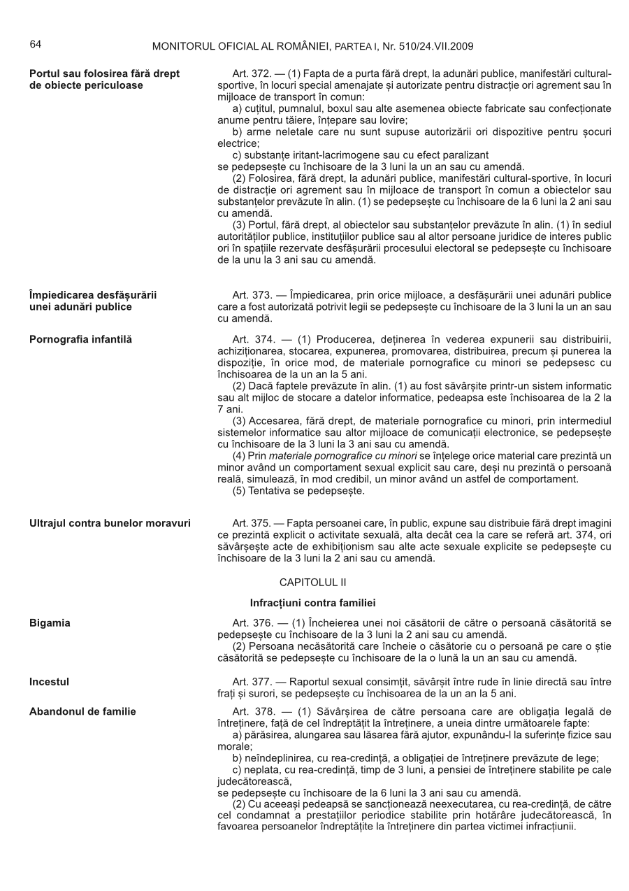Pagina 64 din Monitorul Oficial nr. 510/2009