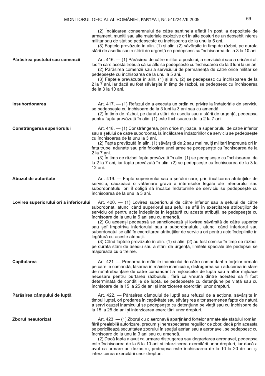 Pagina 69 din Monitorul Oficial nr. 510/2009