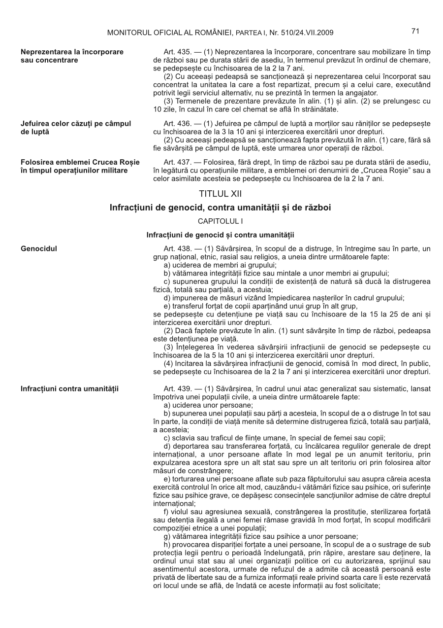 Pagina 71 din Monitorul Oficial nr. 510/2009
