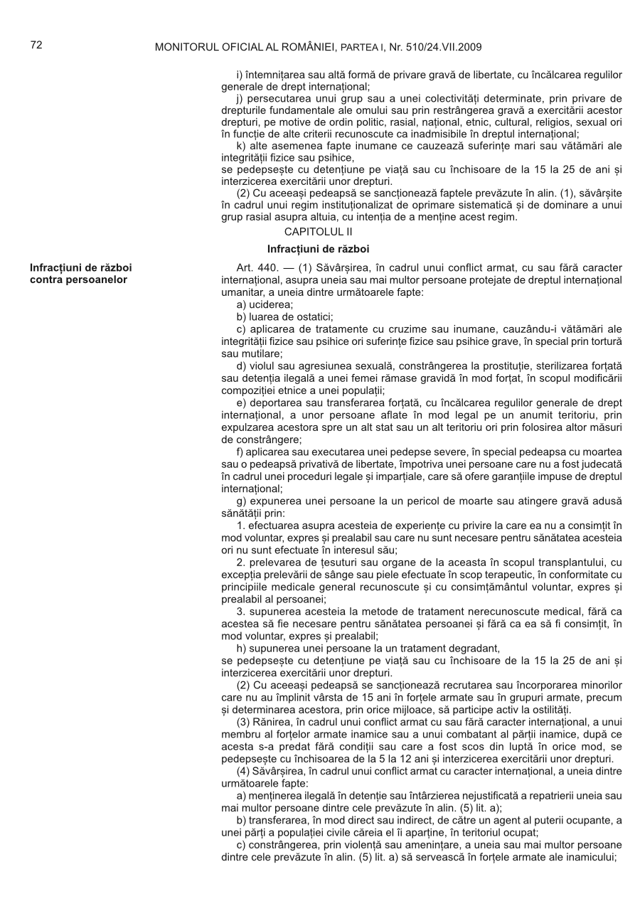 Pagina 72 din Monitorul Oficial nr. 510/2009