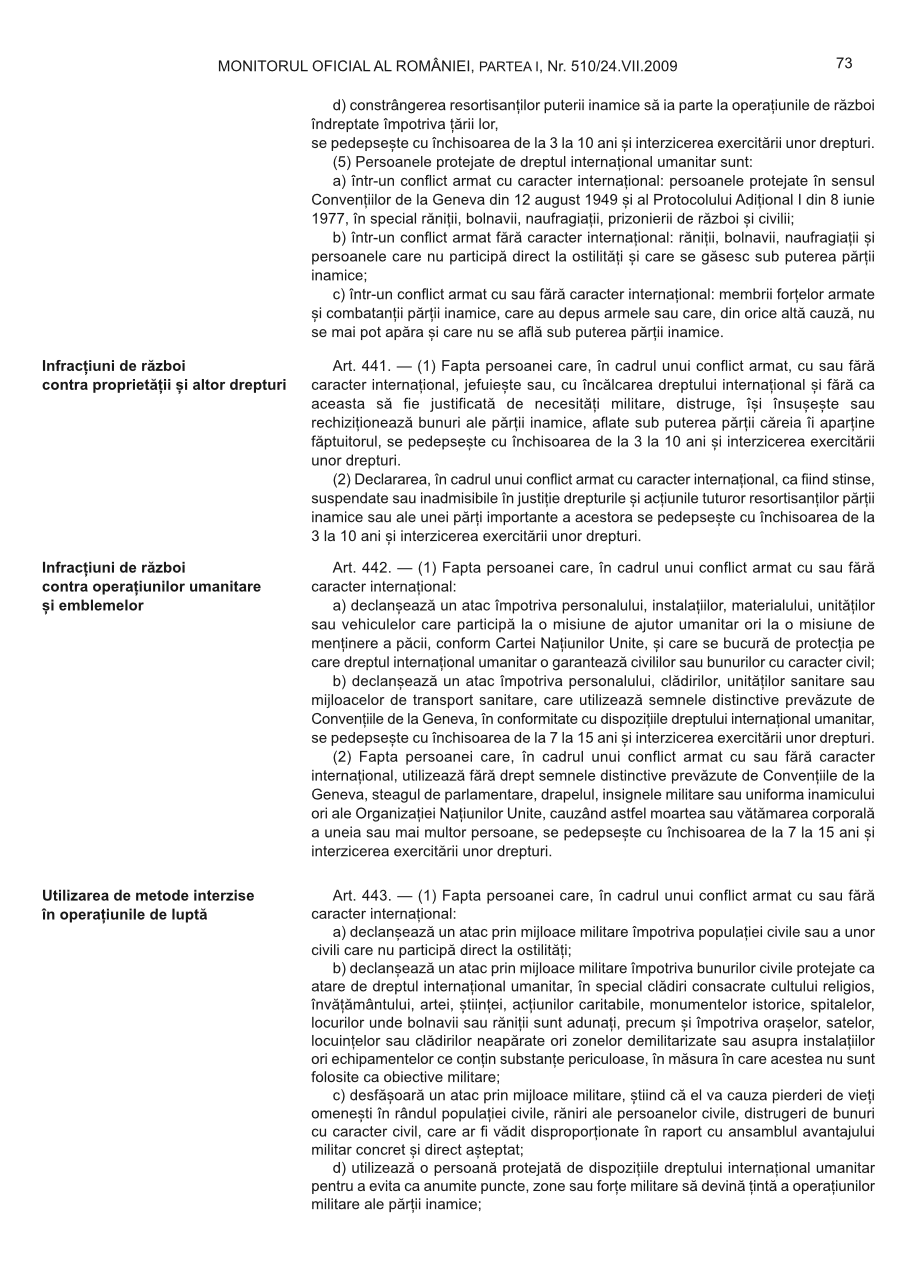 Pagina 73 din Monitorul Oficial nr. 510/2009