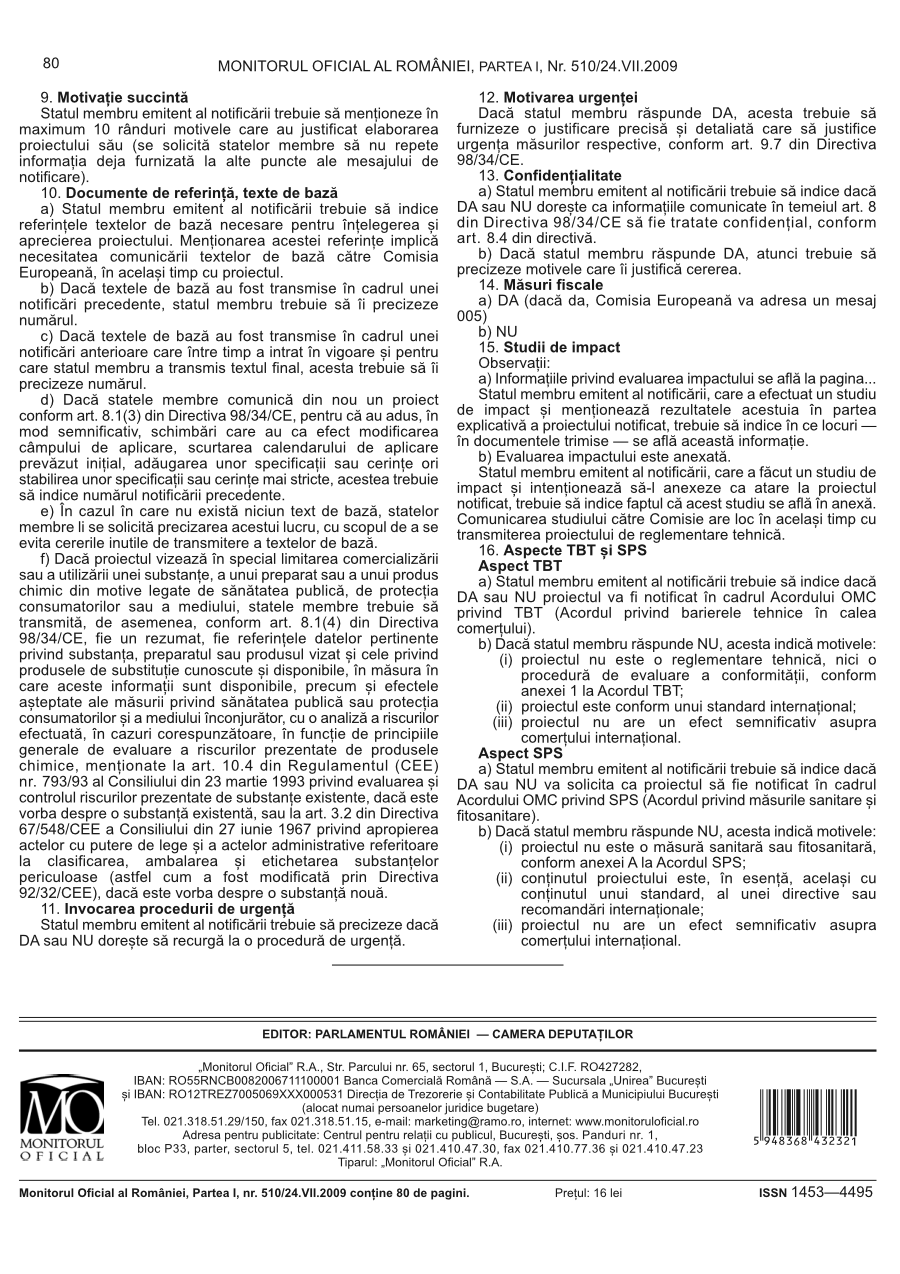 Pagina 80 din Monitorul Oficial nr. 510/2009