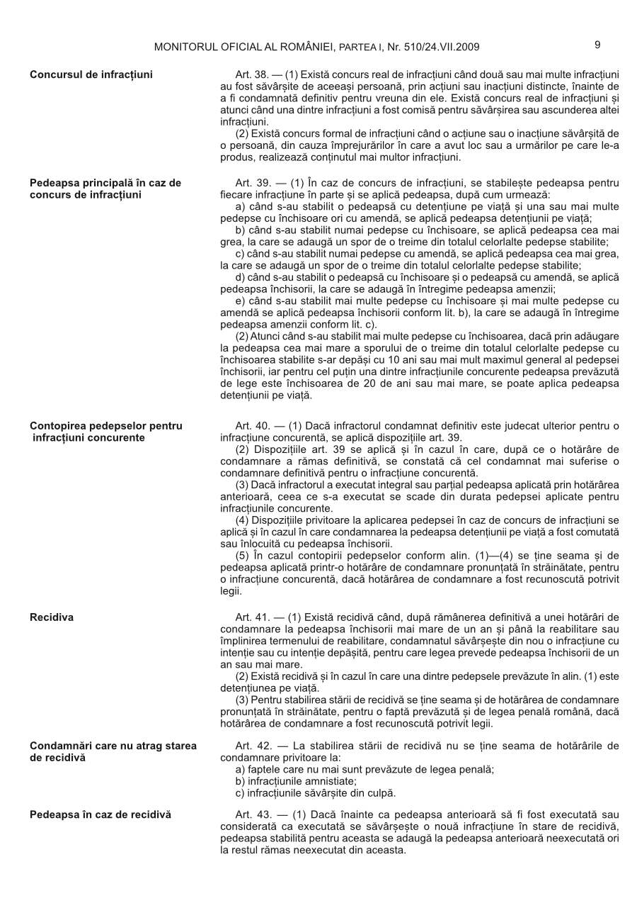 Pagina 9 din Monitorul Oficial nr. 510/2009