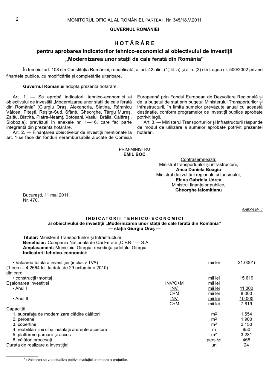 Pagina 12 din Monitorul Oficial nr. 345/2011